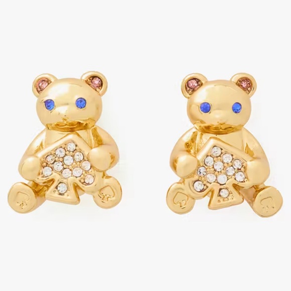 kate spade Jewelry - New Kate Spade Oh What Fun Spade Teddy Bear Studs